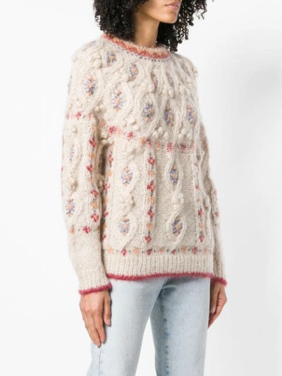 round neck cable knit jumper