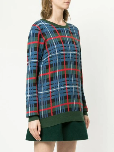 Macgraw Quantum Tartan Jumper In Blue