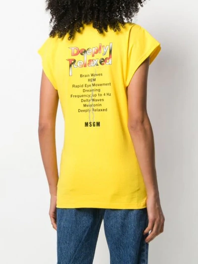Shop Msgm Dream Print T-shirt In Yellow
