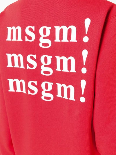 Shop Msgm Rear Print Sweater - Red