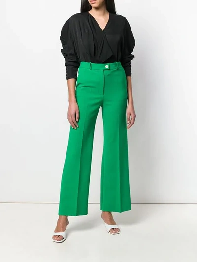 Shop A.w.a.k.e. Wide Leg Trousers In Green