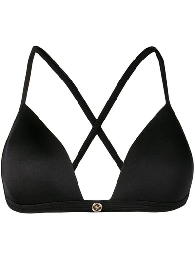 Shop Versace Triangle Bikini Top In Black