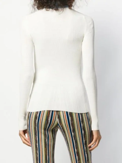 Shop Missoni Contrast Collar Polo Shirt In Neutrals