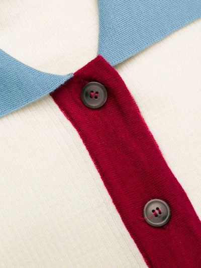 Shop Missoni Contrast Collar Polo Shirt In Neutrals