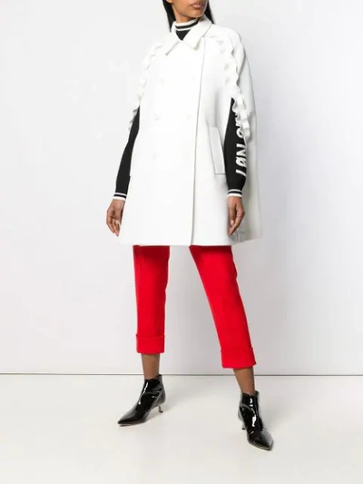 Shop Red Valentino Ruffled Cape In White