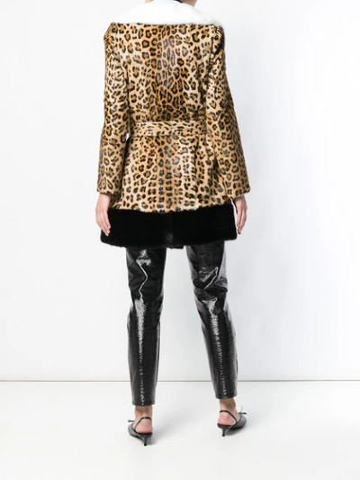 Shop Simonetta Ravizza Ester Leopard Coat In Brown