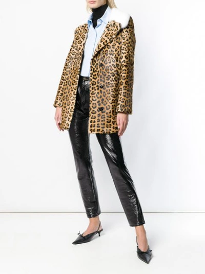 Shop Simonetta Ravizza Ester Leopard Coat In Brown