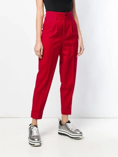 Pre-owned Comme Des Garçons 1991 High-waisted Tailored Trousers In Red
