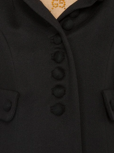 Shop Gucci Buttoned Flared Coat - Black