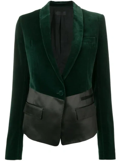 Shop Haider Ackermann Panelled Fitted Blazer - Green