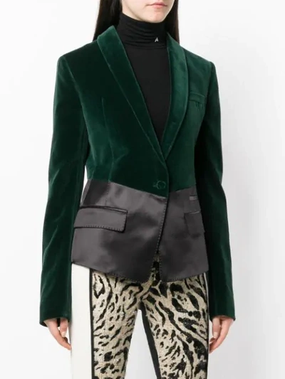 Shop Haider Ackermann Panelled Fitted Blazer - Green