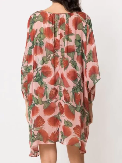 Shop Adriana Degreas Fiore Printed Kaftan - Pink