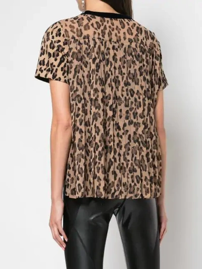 Shop Sacai Leopard Print Knit T-shirt In Brown