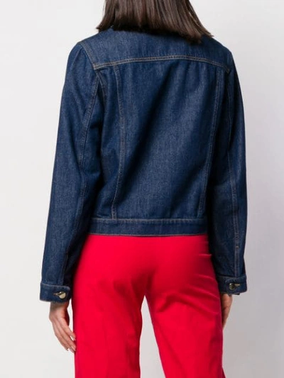 Shop Valentino V Hardware Denim Jacket In Blue