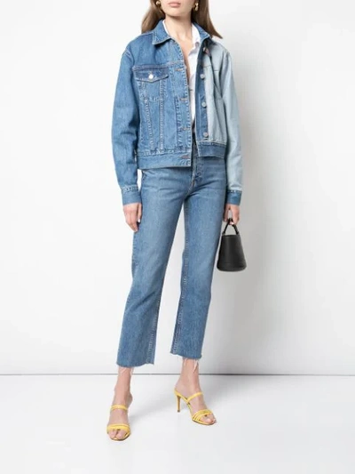 Shop Monse Inside Out Denim Jacket In Blue