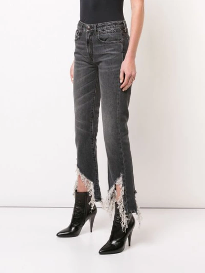 Shop R13 Distressed Bootcut Jeans In Black