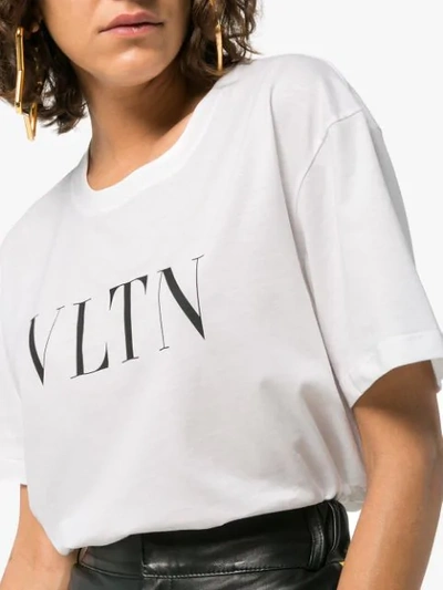 Shop Valentino Vltn Logo T-shirt In White