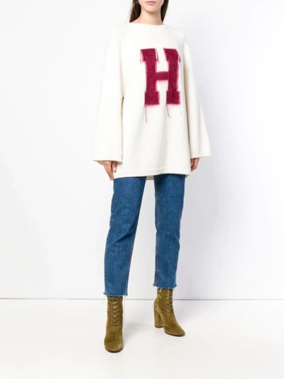Shop Tommy Hilfiger Hilfiger Collection H Oversized Sweater - White
