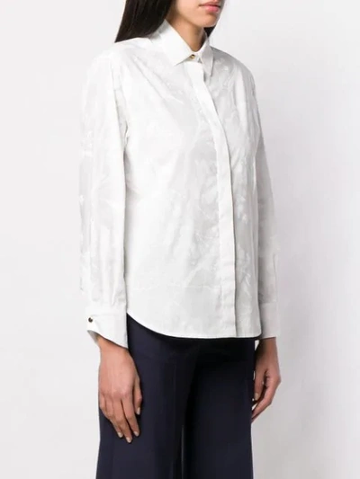 Shop Agnona Floral Print Shirt In White