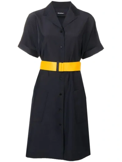 Shop Neil Barrett Kimono Shirt Dress - Black