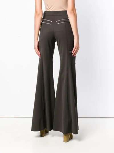 Shop Chloé Super Flared Trousers In Brown