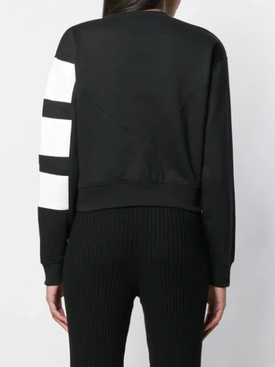 Shop Adidas Originals Cropped Logo Sweatshirt In Black