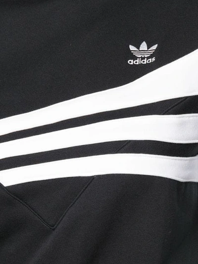 Shop Adidas Originals Cropped Logo Sweatshirt In Black