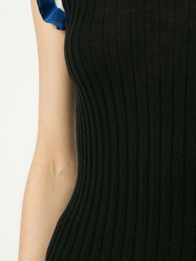 Shop Emilio Pucci Contrast Frill-hem Vest - Black