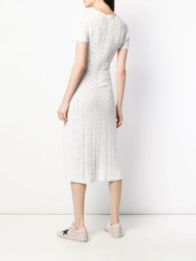 Shop Michael Michael Kors Fitted Lace Dress In White