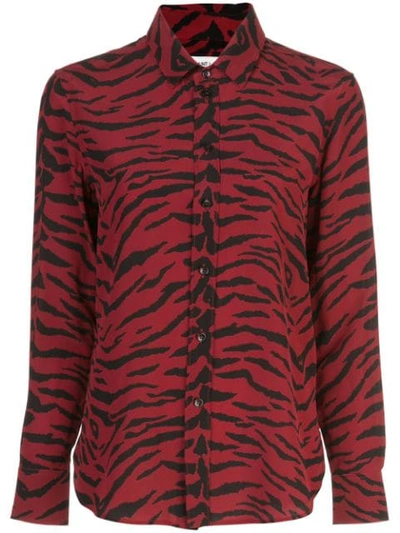 Shop Saint Laurent Zebra Print Shirt In Red