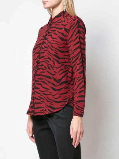 Shop Saint Laurent Zebra Print Shirt In Red