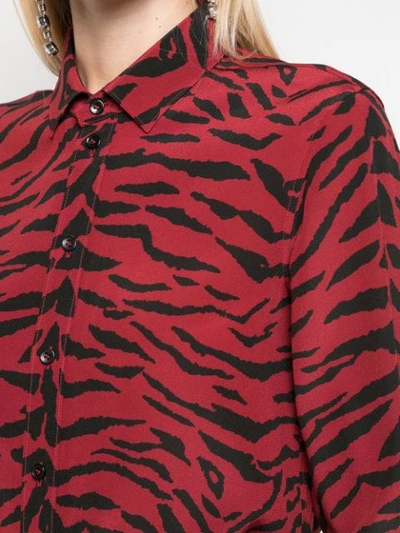 Shop Saint Laurent Zebra Print Shirt In Red