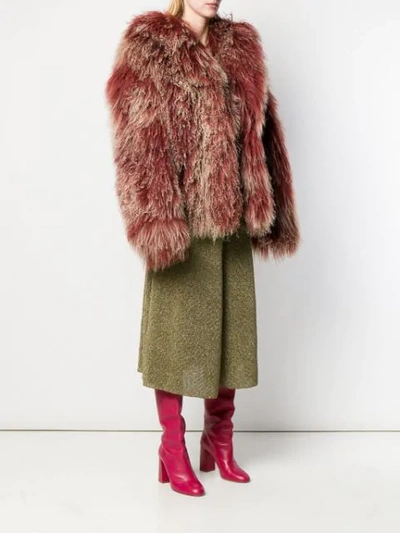 Pre-owned A.n.g.e.l.o. Vintage Cult 1970's Fluffy Coat In Pink