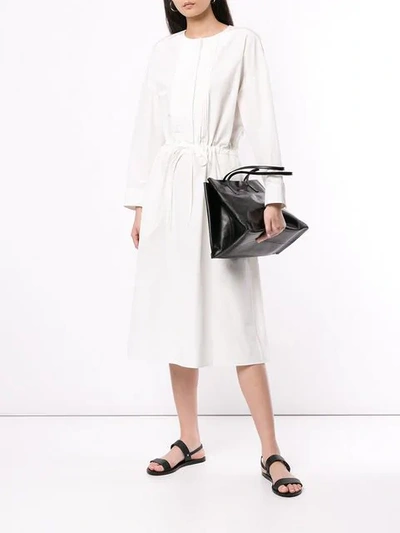 Shop Jil Sander Long-sleeve Flared Dress In White