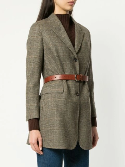 Shop Giuliva Heritage Collection Checked Belted Blazer In Light