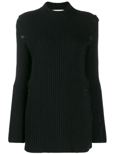 Shop Marni Side Slit Sweater In Black