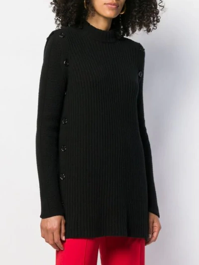 Shop Marni Side Slit Sweater In Black