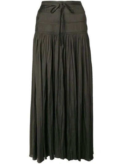 Shop Ulla Johnson High Waisted Pleated Skirt In Green