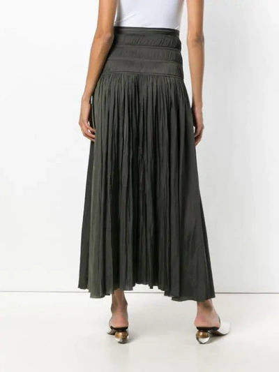 Shop Ulla Johnson High Waisted Pleated Skirt In Green