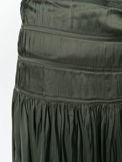 Shop Ulla Johnson High Waisted Pleated Skirt In Green