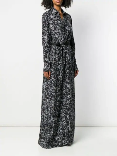 Shop A.f.vandevorst Ring Print Maxi Shirt Dress In Black