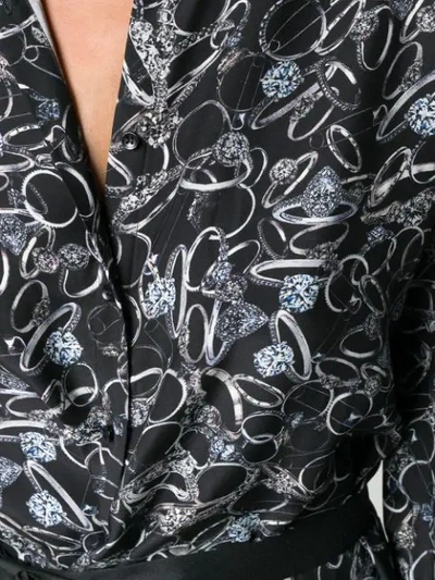 Shop A.f.vandevorst Ring Print Maxi Shirt Dress In Black