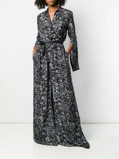 Shop A.f.vandevorst Ring Print Maxi Shirt Dress In Black