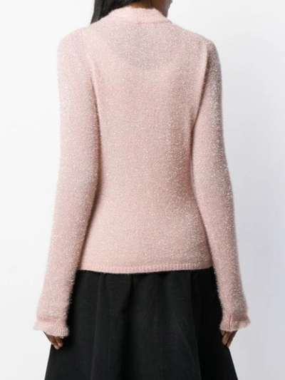 Shop Philosophy Di Lorenzo Serafini Textured Round Neck Sweater In Pink