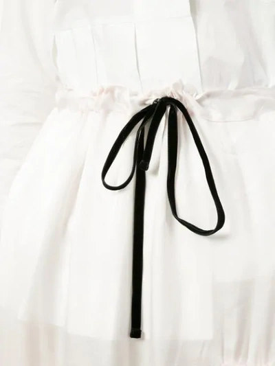 Shop Ann Demeulemeester Asymmetric Ruched Long Skirt In Nanet Pwde+ribbn Blk