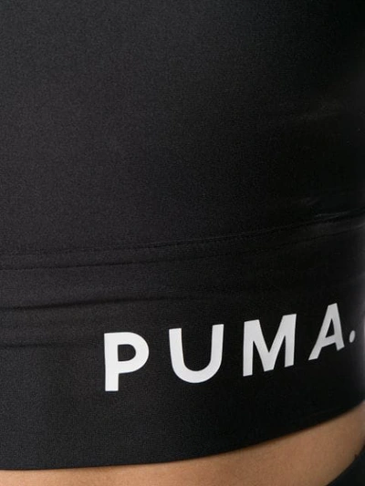 Shop Puma Logo Banded Crop Top In Black