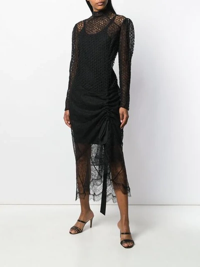 Shop Olivier Theyskens Sheer Lace Dress - Black