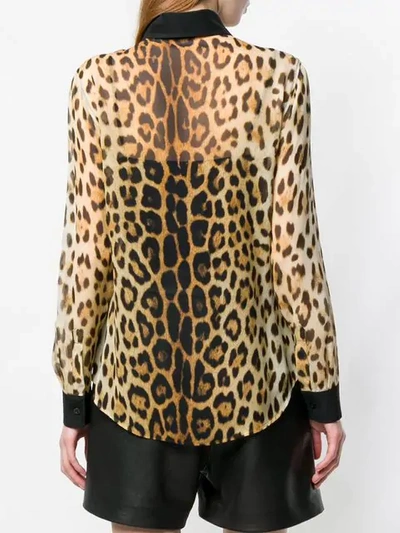 Shop Moschino Leopard Print Shirt In Brown