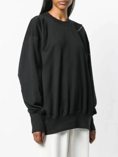 Shop Y-3 Adidas X Yohji Yamamoto Sashiko Slogan Sweater - Black