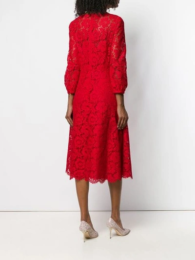 VALENTINO BROCADE DRESS - 红色